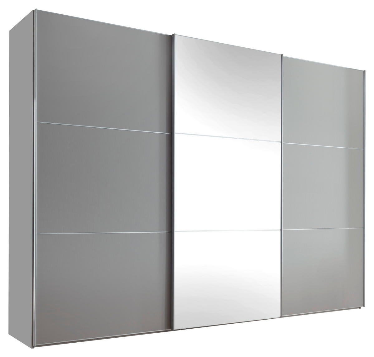 SCHWEBETÜRENSCHRANK in Grau  - Alufarben/Grau, Holzwerkstoff/Metall (249/222/68cm) - Moderano