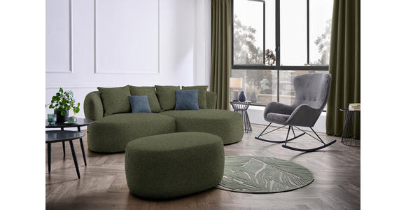 ECKSOFA in Chenille Grün  235/166 cm  - Blau/Schwarz, MODERN, Kunststoff/Textil (235/166cm) - Hom`in