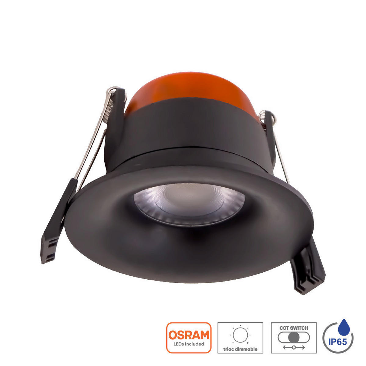 SPOTLÁMPA - fekete/ezüstszínű, Basics, műanyag/fém (8.5/4.3cm)