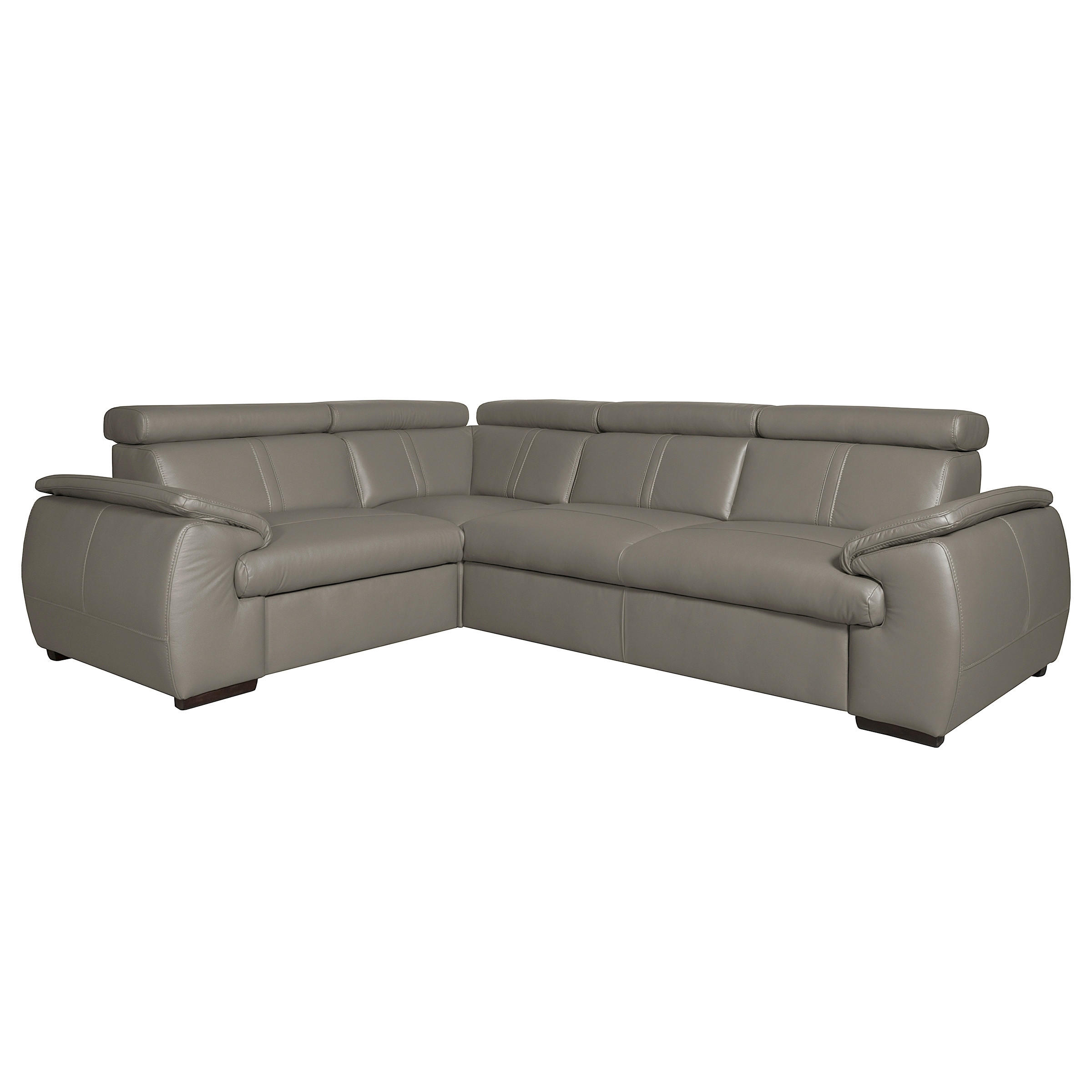 ECKSOFA  in Echtleder Schlammfarben  193/265 cm  - Wengefarben/Schlammfarben, Design, Leder/Holz (193/265cm) - Livetastic