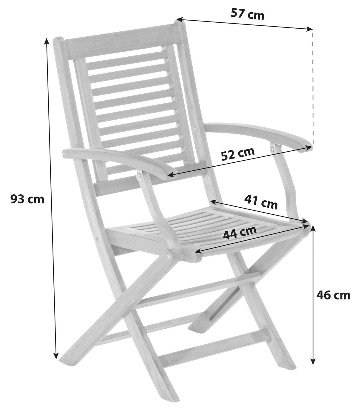 GARTENSESSEL-SET in Holz Naturfarben  - Naturfarben, Basics, Holz (52/93/57cm) - Gardenson