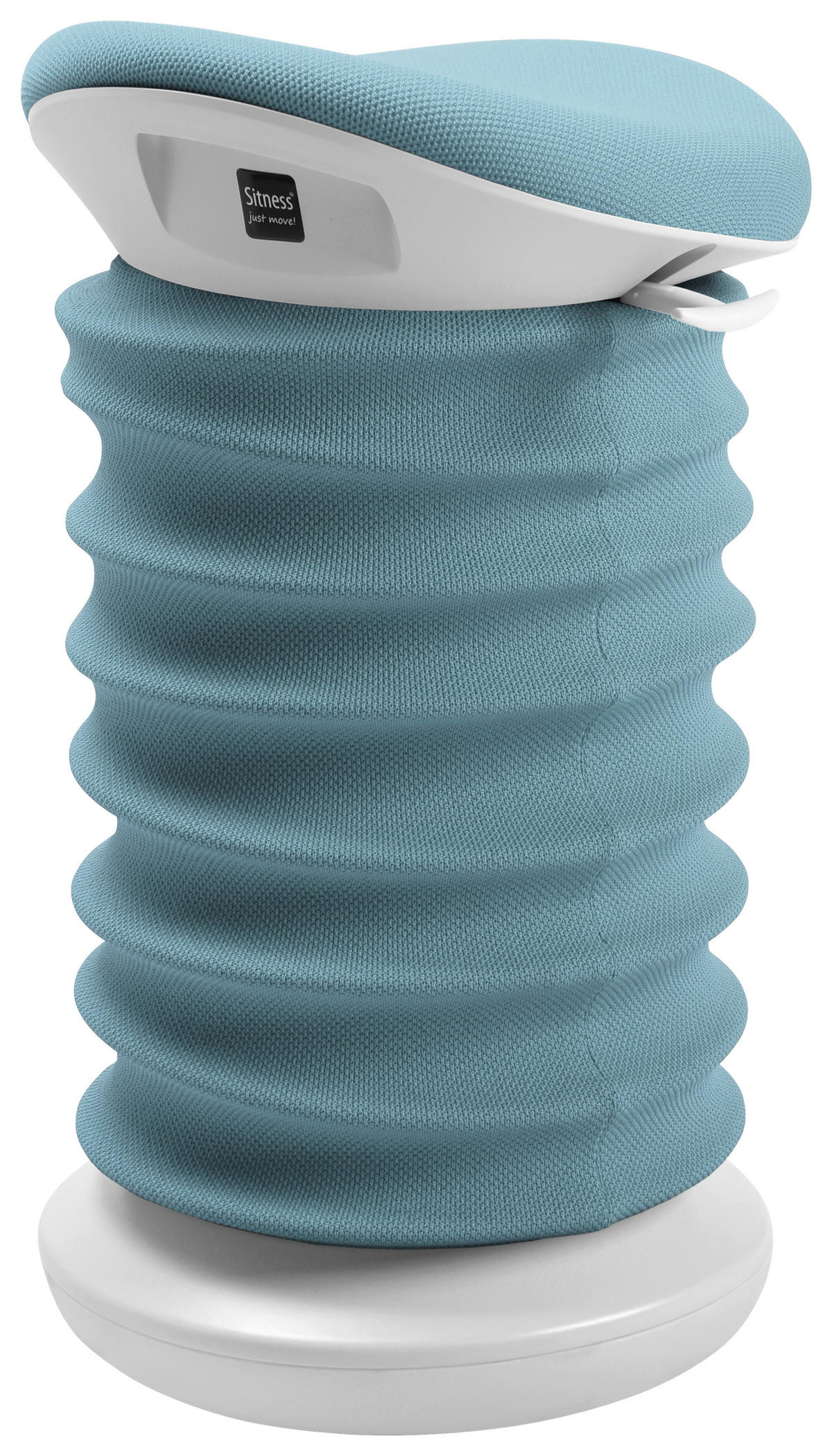 BÜROHOCKER Weiß, Blaugrau  - Blaugrau/Weiß, Design, Kunststoff/Textil (37,5/53-64/36cm) - Topstar