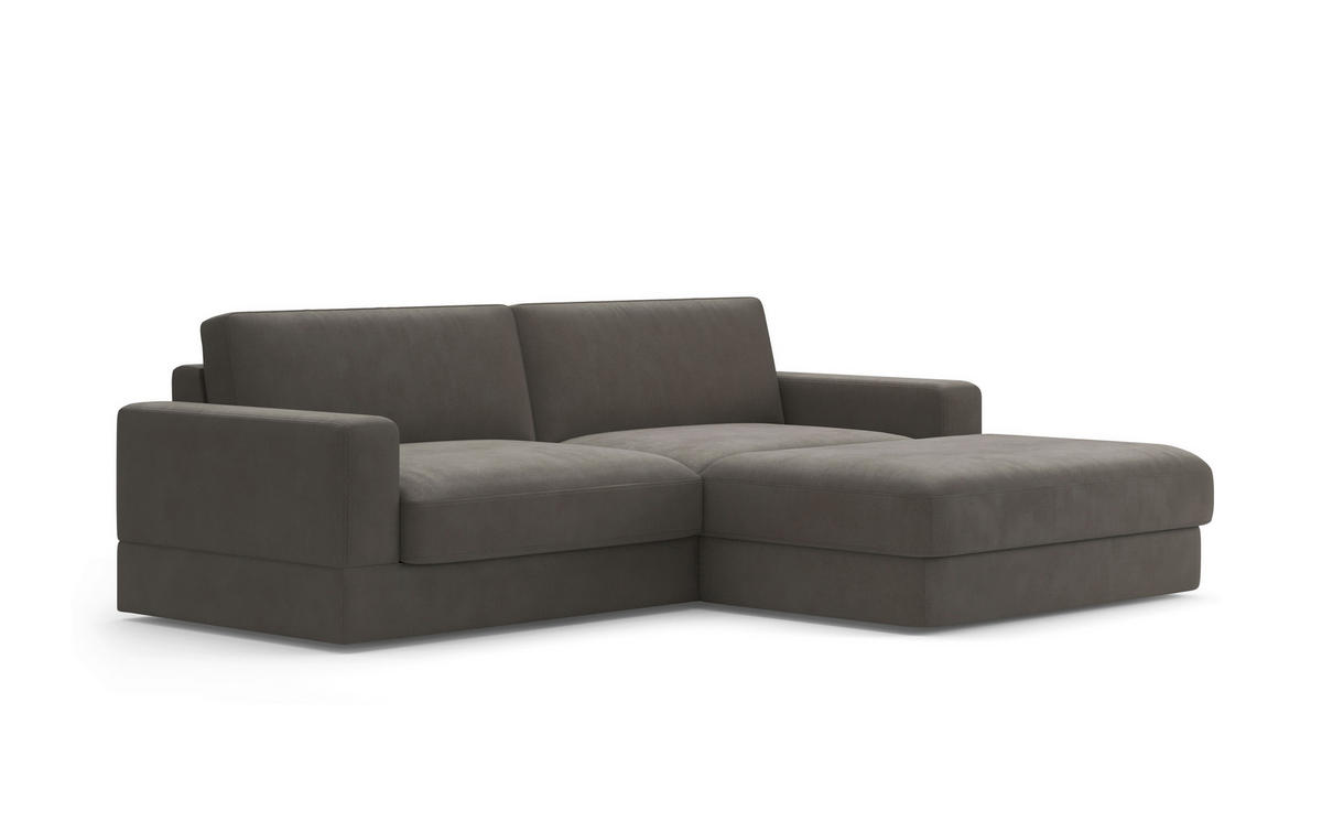 ECKSOFA Flachgewebe Graphitfarben  - Schwarz/Graphitfarben, Modern, Kunststoff/Textil (264/196cm) - Sit & More