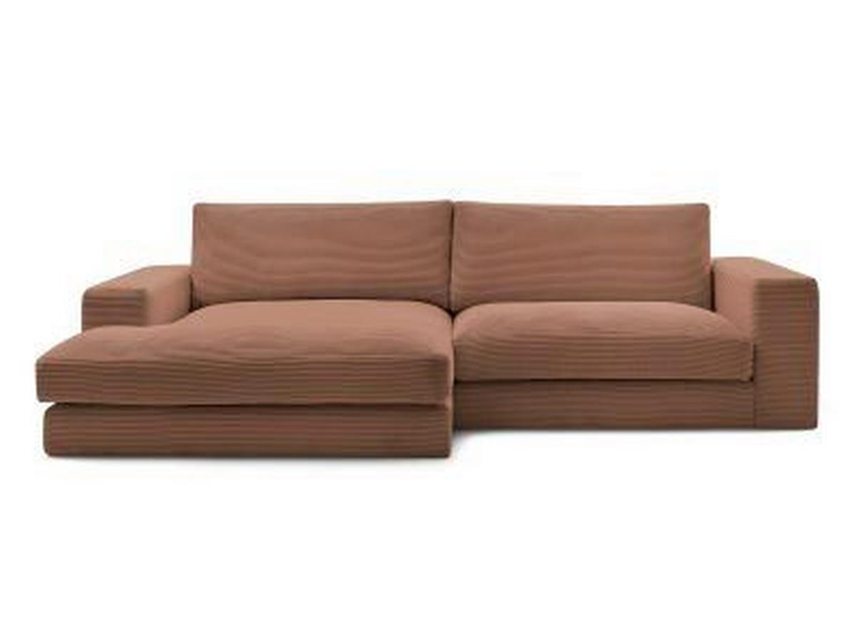 ECKSOFA  LEONARD Orange Cord  - Schwarz/Orange, MODERN, Kunststoff/Textil (159/274cm)