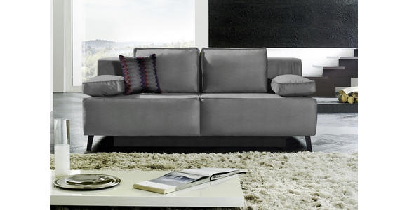 SCHLAFSOFA in Hellgrau - Hellgrau/Schwarz, KONVENTIONELL, Textil/Metall (197/91/88cm) - Novel