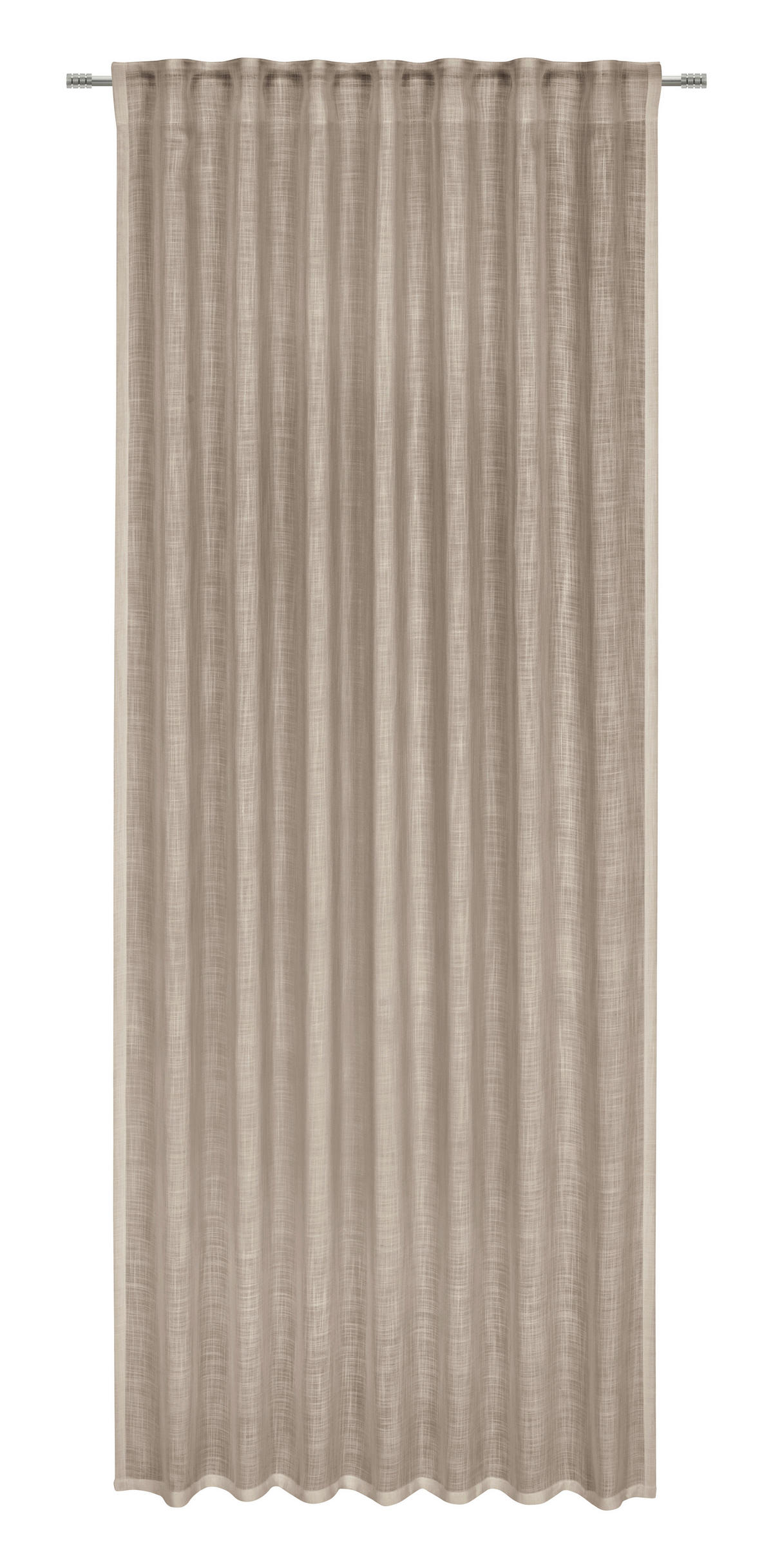 HOTOVÝ ZÁVĚS, poloprůhledné, 140/245 cm - hnědá, Natur, textil (140/245cm) - Esposa