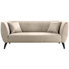 3-SITZER-SOFA in Lederlook Beige  - Beige/Schwarz, Modern, Holz/Textil (208/83/88cm) - Livetastic