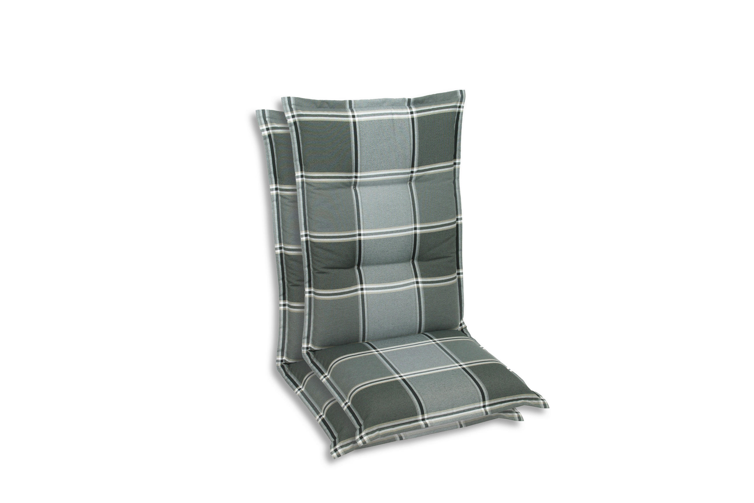 SESSELAUFLAGENSET in Grau Karo  - Grau, Basics, Textil (50/9/108cm)