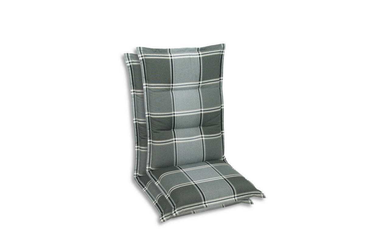 SESSELAUFLAGENSET in Grau Karo  - Grau, Basics, Textil (50/9/108cm)