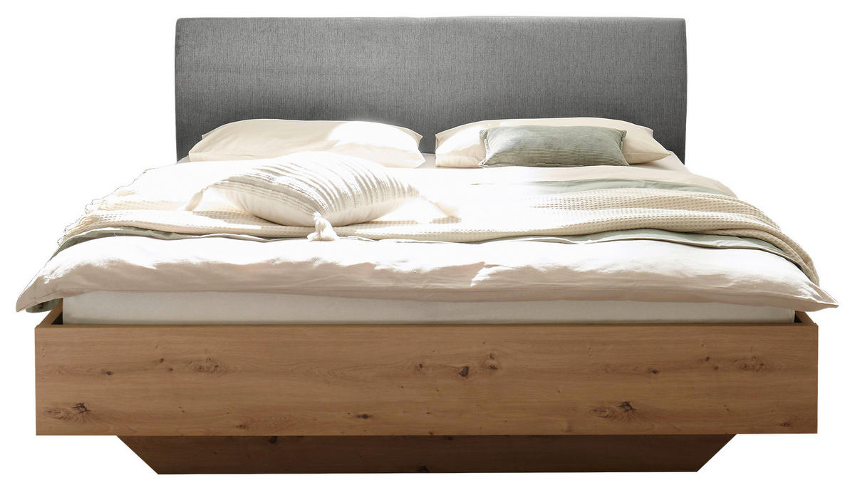 BETTANLAGE 180/200 cm  in Grau, Salbeigrün, Eiche Artisan  - Salbeigrün/Eiche Artisan, KONVENTIONELL, Holzwerkstoff/Textil (180/200cm) - Xora