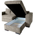ECKSOFA Creme Webstoff  - Creme/Braun, KONVENTIONELL, Holz/Textil (170/235cm) - Carryhome