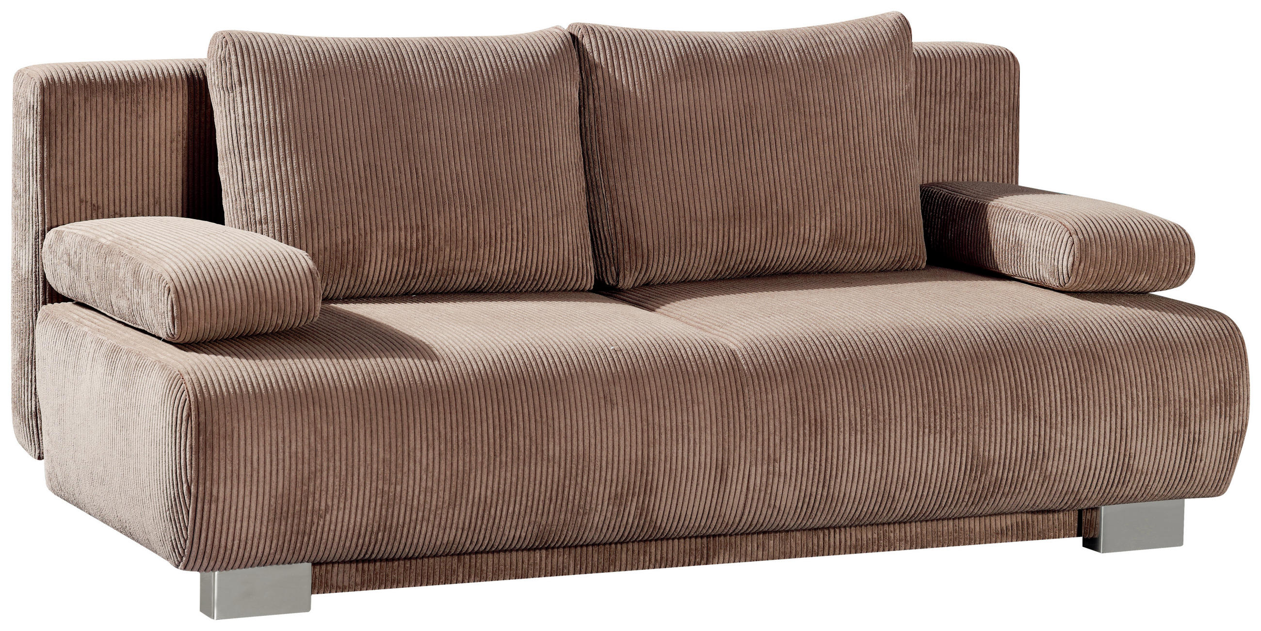 SCHLAFSOFA Cord Rosa  - Rosa, KONVENTIONELL, Textil/Metall (196/89/94cm) - Novel