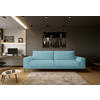 SCHLAFSOFA in Cord Hellblau  - Schwarz/Hellblau, Design, Textil/Metall (250/89/105cm) - Welnova