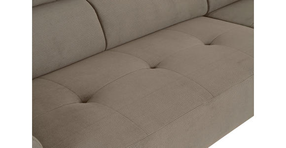 ECKSOFA Graubraun Feincord - Graubraun/Schwarz, Design, Textil/Metall (205/280cm) - Xora