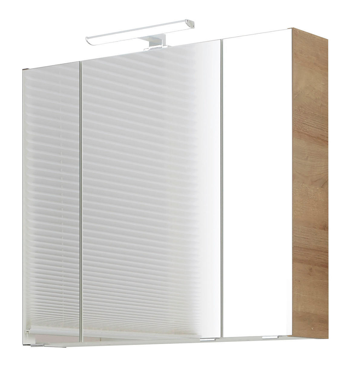 SPIEGELSCHRANK 80/70/16 cm  - Chromfarben/Eichefarben, KONVENTIONELL, Glas/Holzwerkstoff (80/70/16cm) - Xora