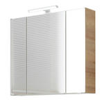 SPIEGELSCHRANK 80/70/16 cm  - Chromfarben/Eichefarben, KONVENTIONELL, Glas/Holzwerkstoff (80/70/16cm) - Xora