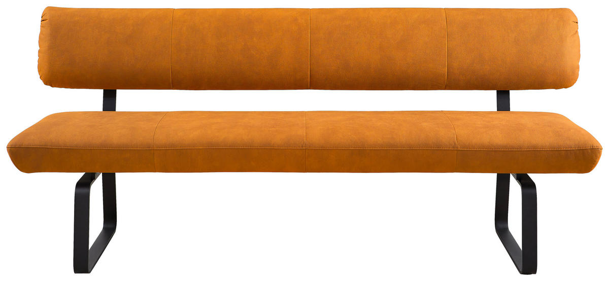 SITZBANK 200/88/68 cm Anthrazit, Cognac  - Cognac/Anthrazit, Design, Textil/Metall (200/88/68cm) - Venjakob