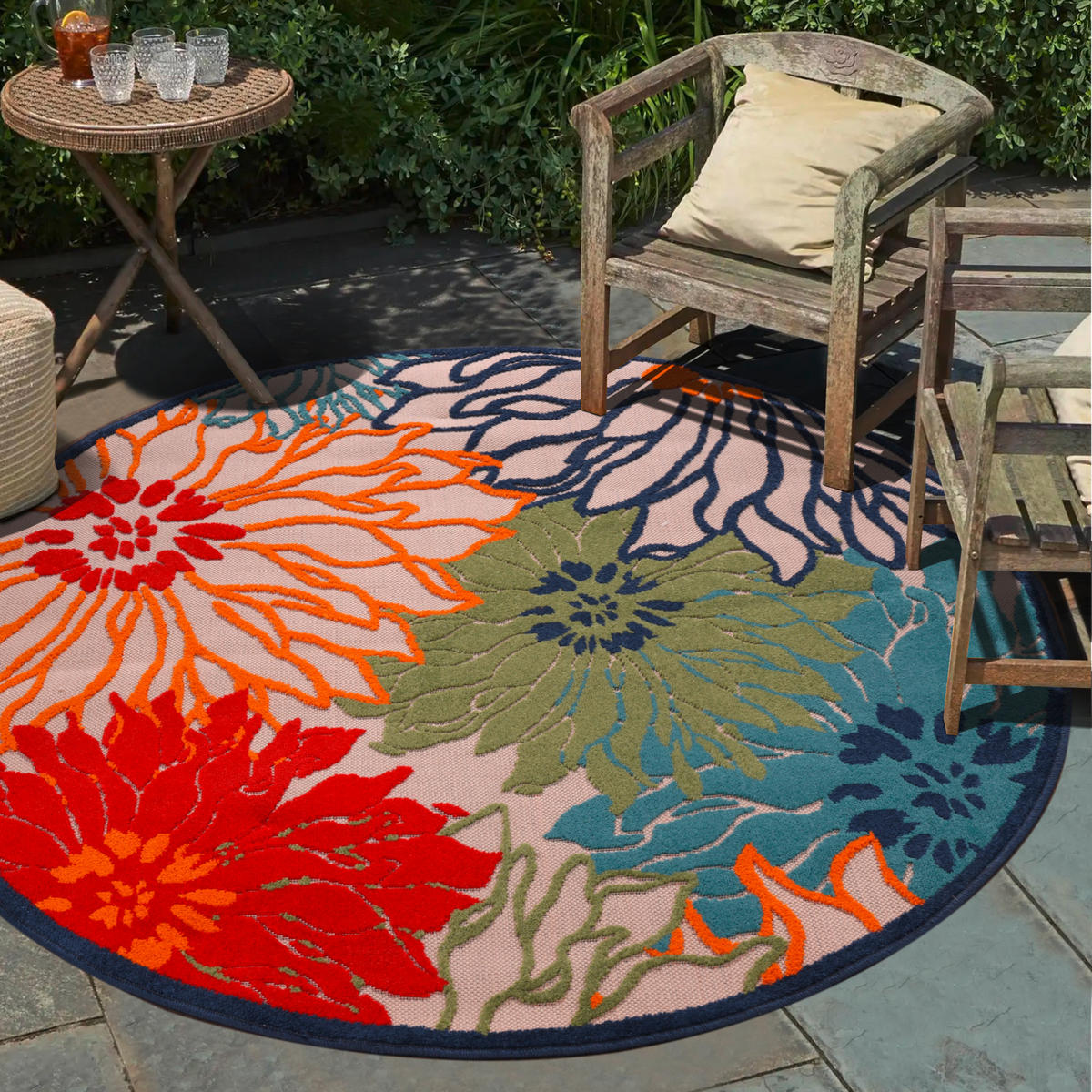 TEPIH ZA UNUTAR./VANJ. UPORAB  200 cm  crvena  Floral  - crvena, Lifestyle, tekstil/plastika (200cm)