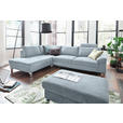 ECKSOFA  in Velours Hellblau  200/281 cm  - Chromfarben/Hellblau, Design, Textil/Metall (200/281cm) - Hom`in