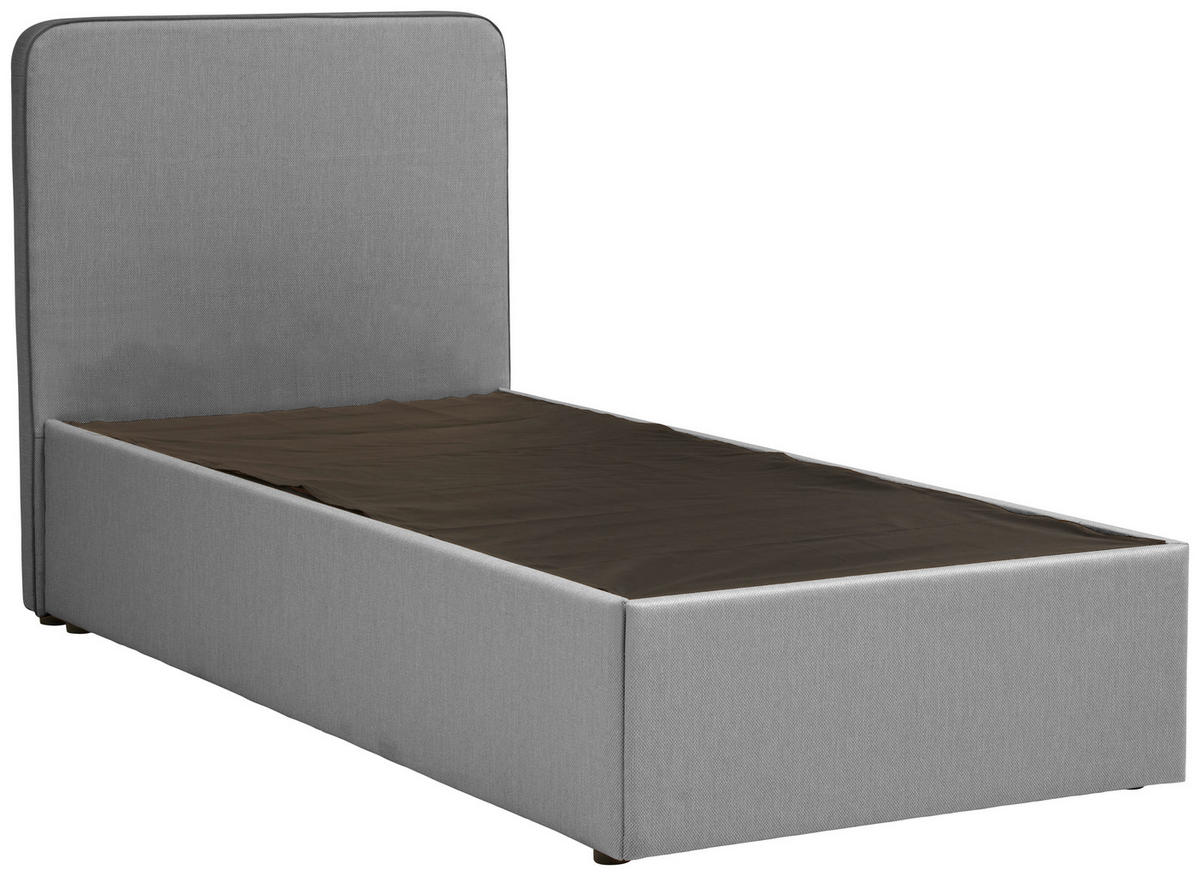 BOX-ÁGY 90/200 cm  világosszürke  - világosszürke, Konventionell, textil/fa (90/200cm) - P & B