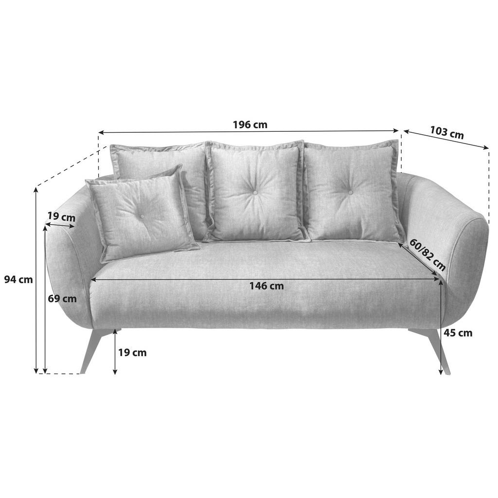 Thumbnail - Livetastic 2,5-Sitzer, Blau, Mehrfarbig, Textil, Buche, massiv, Uni, Füllung: Komfortschaum,Komfortschaum, 196x94x103 cm...