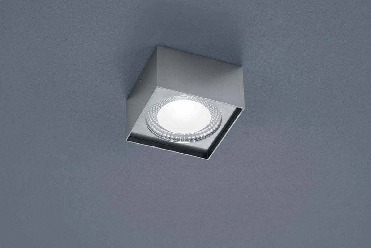 AUFBAULEUCHTE Kari 12/12/7 cm   - Nickelfarben, Design, Metall (12/12/7cm) - Helestra