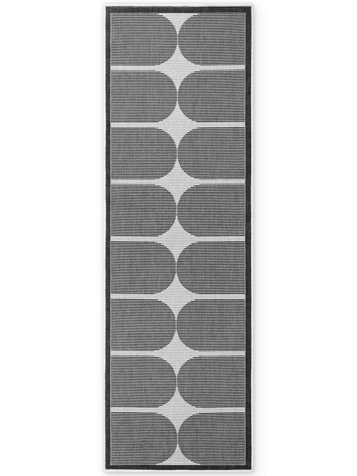 LÄUFER 80/250 cm Duet  - Schwarz/Weiß, Design, Kunststoff (80/250cm)