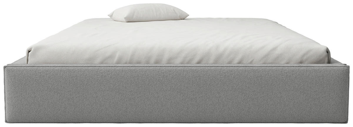 POLSTERBETT 120/200 cm,  in Hellgrau, Lattenrost, Bettkasten,  - Hellgrau/Schwarz, Design, Holz/Textil (120/200cm) - Chameo