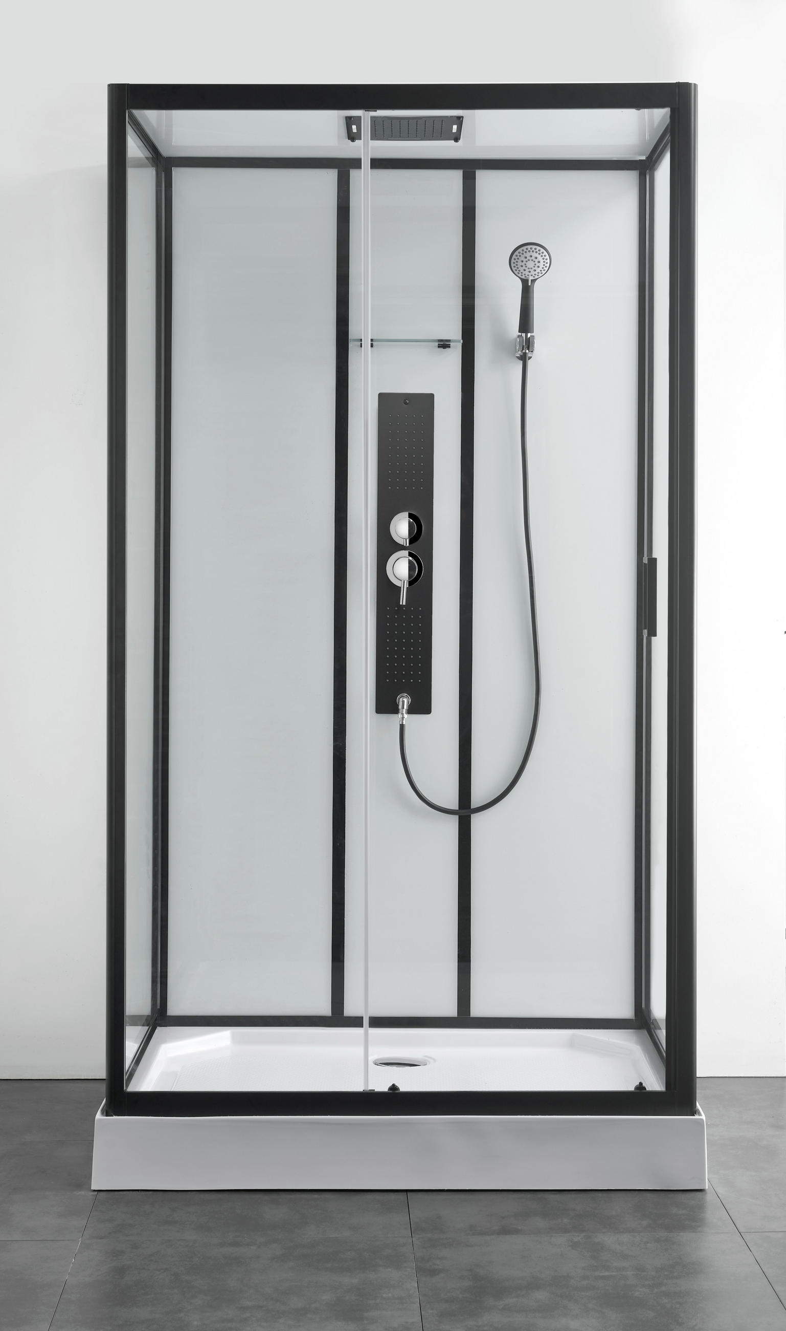DUSCHKABINE  in Schwarz  - Schwarz, MODERN, Glas (120/80/225cm) - Sanotechnik
