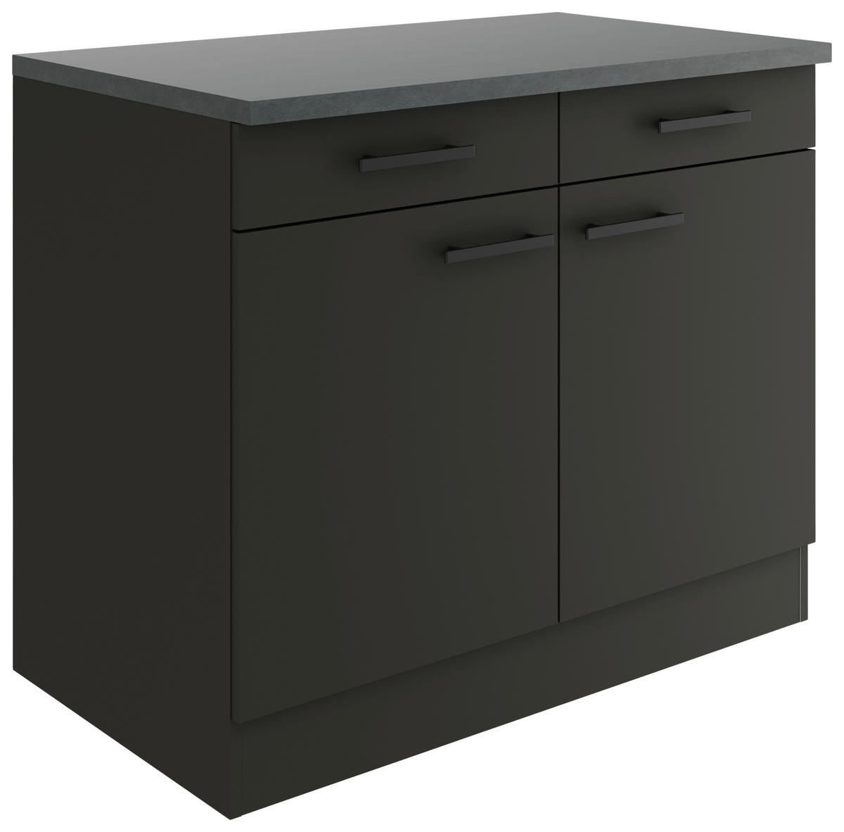 KÜCHENUNTERSCHRANK 100/84,8/60 cm  in Anthrazit  - Anthrazit/Buchefarben, Basics, Holzwerkstoff/Metall (100/84,8/60cm) - Optifit