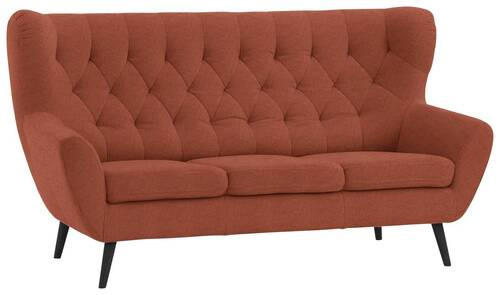 3-SITZER-SOFA in Mikrofaser Rostfarben  - Rostfarben/Schwarz, Design, Holz/Textil (187/101/95cm) - Stylife