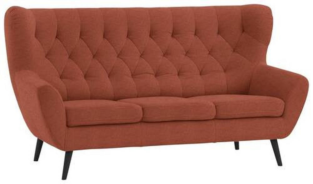 3-SITZER-SOFA in Mikrofaser Rostfarben  - Rostfarben/Schwarz, Design, Holz/Textil (187/101/95cm) - Stylife