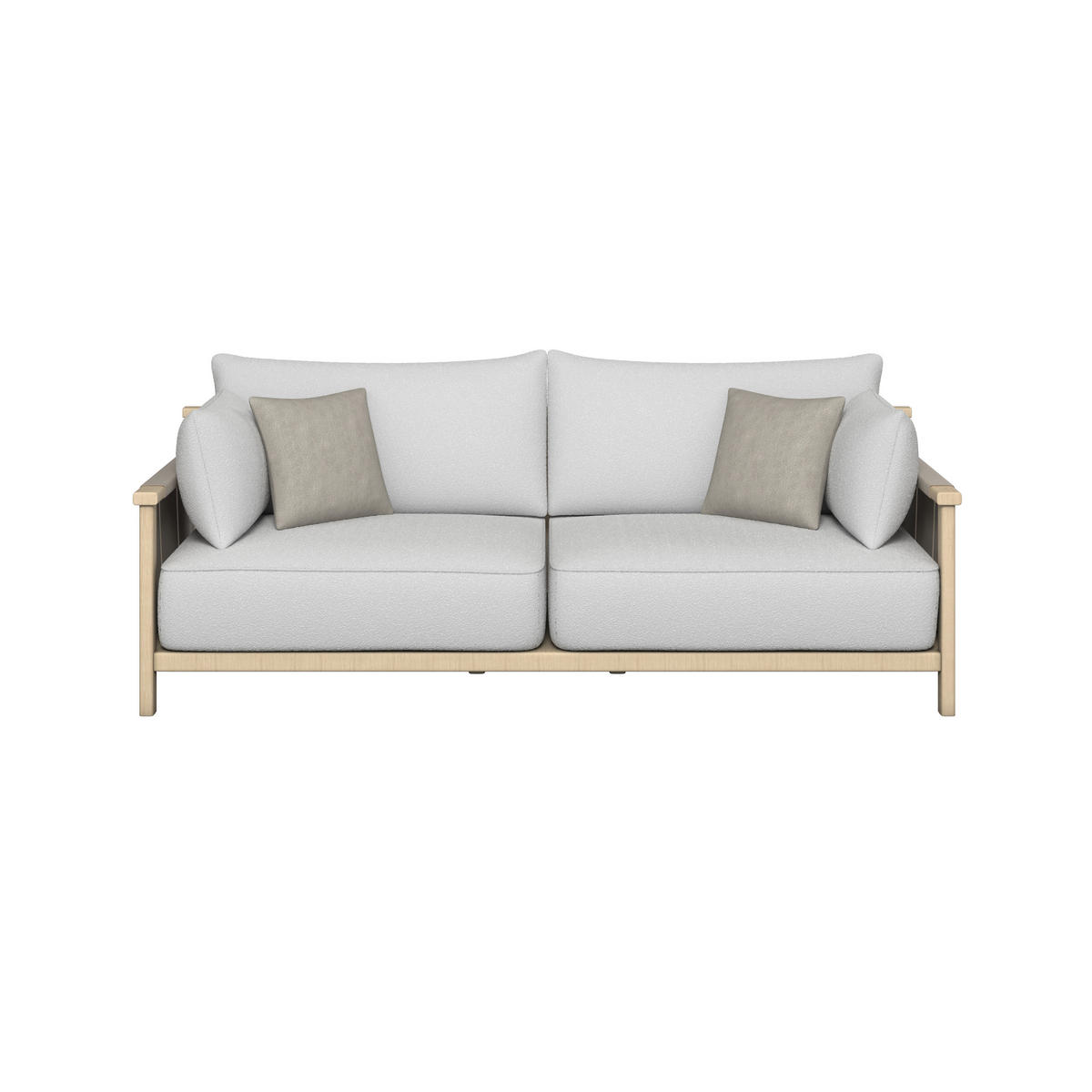 2-SITZER-SOFA Flachgewebe Taupe, Eschefarben, Sandfarben  - Sandfarben/Taupe, ROMANTIK / LANDHAUS, Holz/Textil (219/83/98cm) - Dieter Knoll