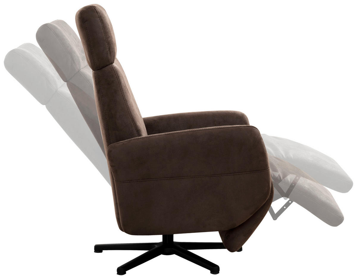 DREHSTUHL  in Mikrofaser Braun  - Schwarz/Braun, Konventionell, Textil/Metall (71/110/82cm) - Sit & More