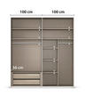SCHWEBETÜRENSCHRANK 201/223/68 cm 2-türig Grau  - Alufarben/Grau, KONVENTIONELL, Holzwerkstoff/Metall (201/223/68cm) - Novel