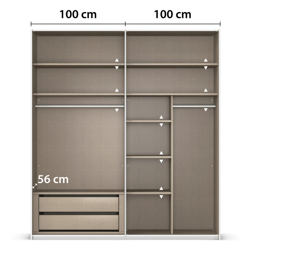 SCHWEBETÜRENSCHRANK in Grau  - Schwarz/Grau, Konventionell, Holzwerkstoff/Metall (201/223/68cm) - Novel