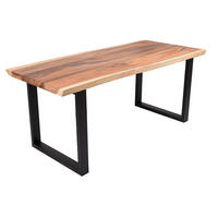 GARTENTISCH 180/80/77 cm Holz, Metall rechteckig  - Schwarz/Braun, Basics, Holz/Metall (180/80/77cm) - Gardenson