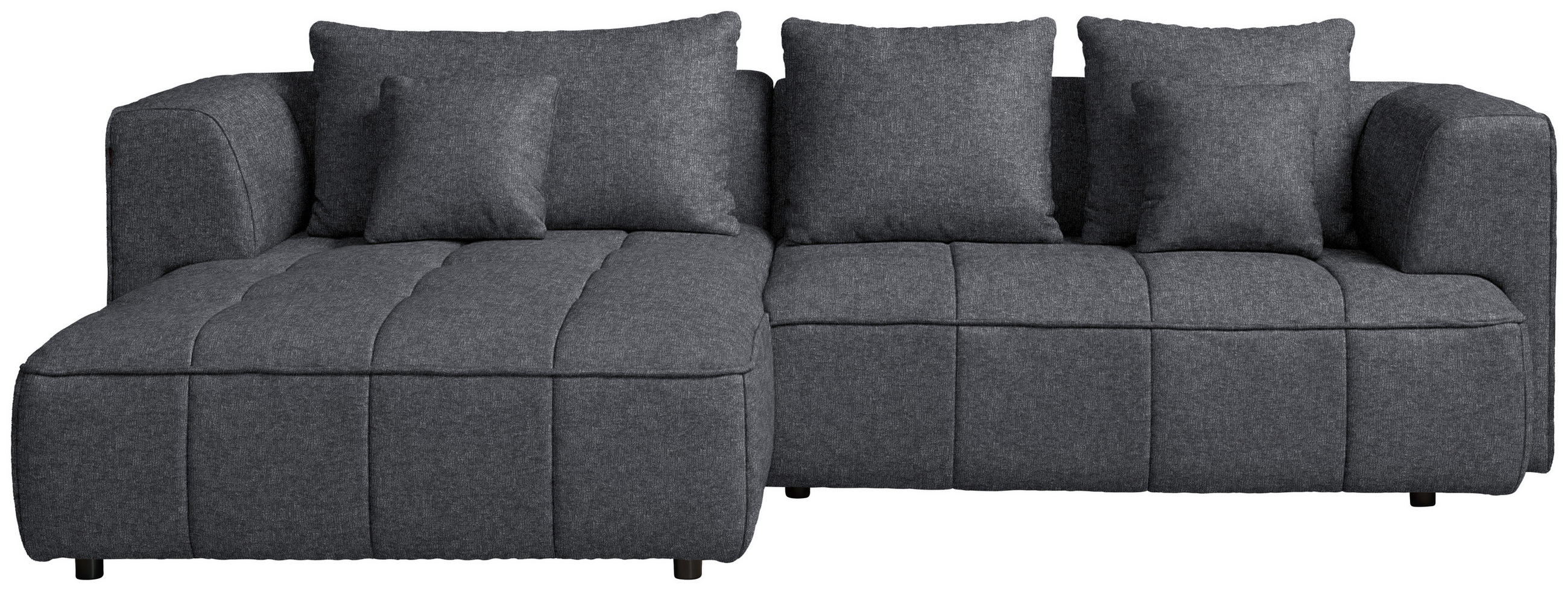 ECKSOFA Webstoff Anthrazit  - Anthrazit/Schwarz, Design, Kunststoff/Textil (188/288cm) - Welnova