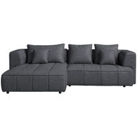 ECKSOFA Webstoff Anthrazit  - Anthrazit/Schwarz, Design, Kunststoff/Textil (188/288cm) - Welnova