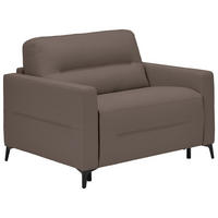 SCHLAFSESSEL Echtleder Schlammfarben    - Schlammfarben/Schwarz, Design, Leder/Metall (115/89/97cm) - Novel