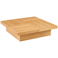 COUCHTISCH Eiche furniert 100/25/100 cm quadratisch Eichefarben  - Eichefarben, Design, Holz/Holzwerkstoff (100/25/100cm) - Livetastic