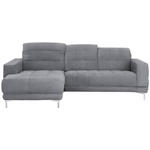 ECKSOFA in Webstoff Grau  - Chromfarben/Grau, Design, Textil/Metall (187/260cm) - Xora