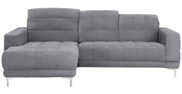 ECKSOFA in Webstoff Grau  - Chromfarben/Grau, Design, Textil/Metall (187/260cm) - Xora