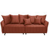 BIGSOFA in Velours Rostfarben  - Rostfarben/Schwarz, Design, Textil/Metall (226/91/103cm) - Carryhome