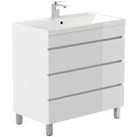 SKŘÍŇKA S UMYVADLEM,  - vysoce lesklá bílá, Trend, kompozitní dřevo/plast (80cm) - MID.YOU