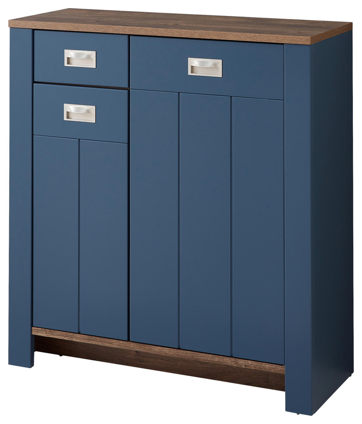 SCHUHSCHRANK Eichefarben, Blau  - Blau/Eichefarben, LIFESTYLE, Holzwerkstoff/Metall (98/105/38cm) - MID.YOU