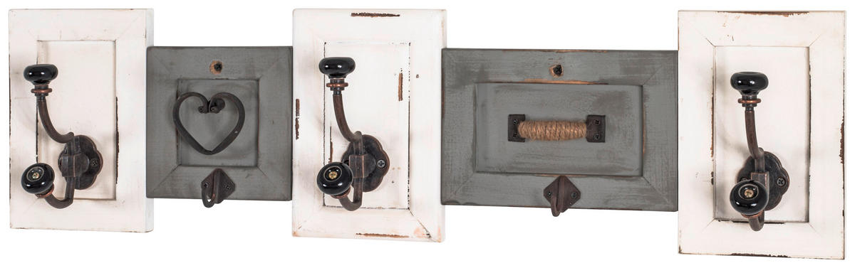 WANDGARDEROBE - Schwarz/Weiß, Trend, Holz/Metall (67/18/11cm)