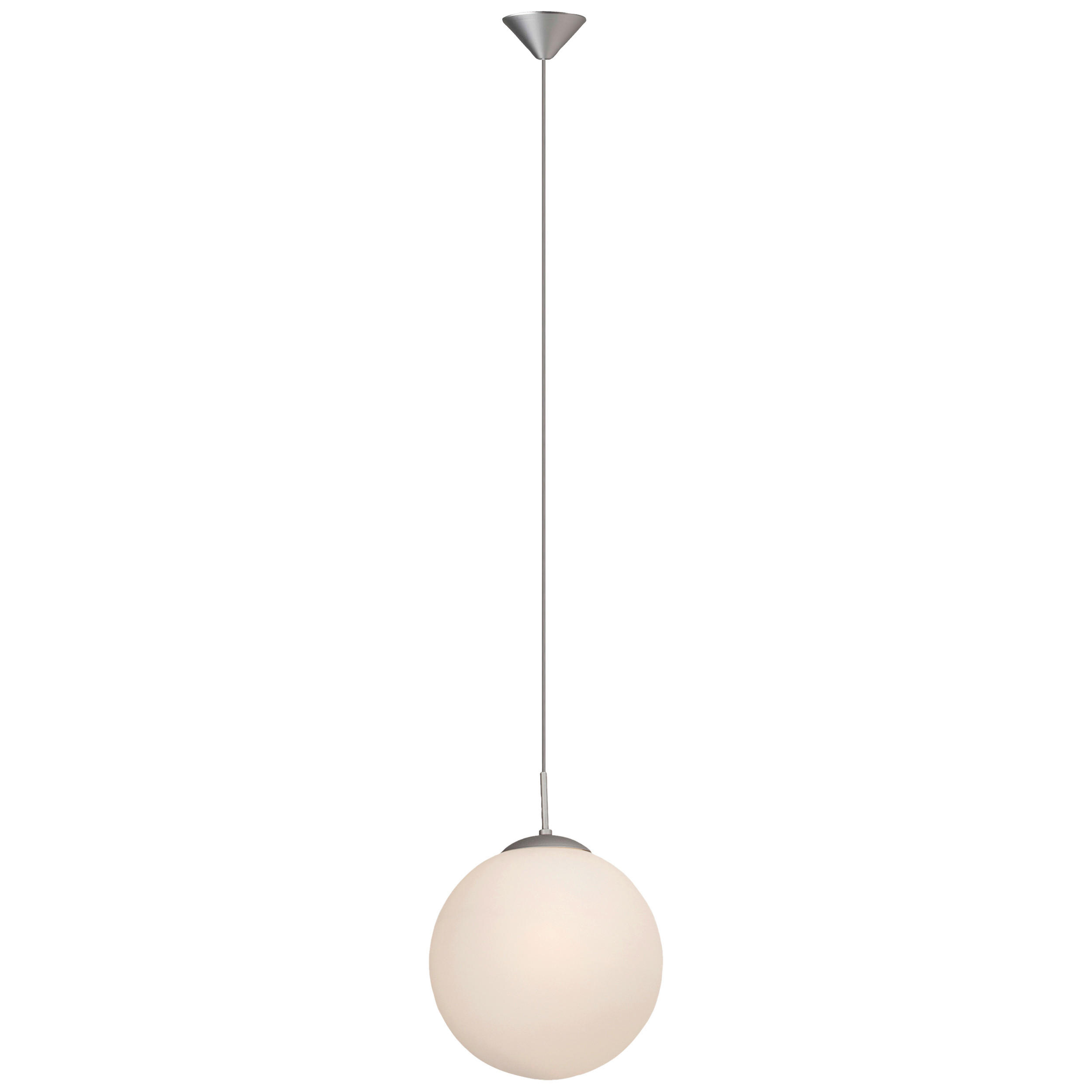 HÄNGELEUCHTE 30/108 cm    - Weiss/Silberfarben, Basics, Glas/Metall (30/108cm) - Brilliant