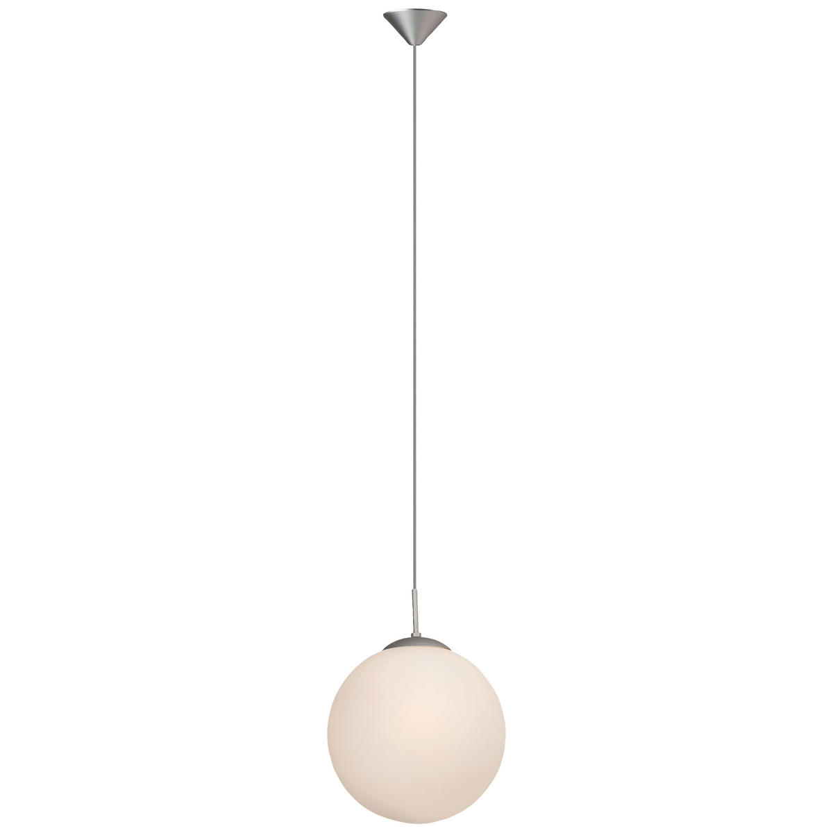 HÄNGELEUCHTE 30/108 cm    - Weiss/Silberfarben, Basics, Glas/Metall (30/108cm) - Brilliant