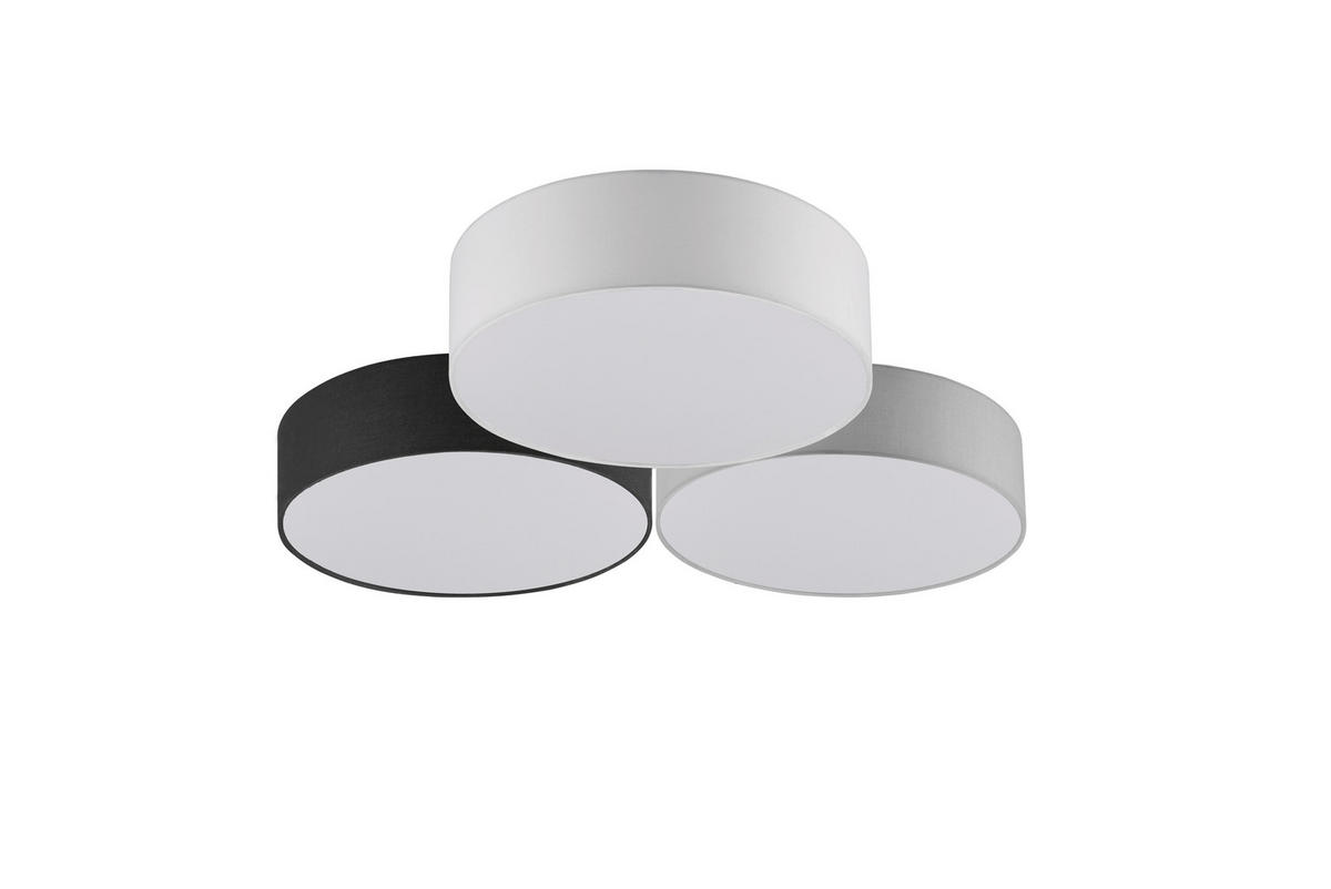 LED-DECKENLEUCHTE  64,5/14 cm    - Weiss/Schwarz, Basics, Textil/Metall (64,5/14cm) - Trio Leuchten